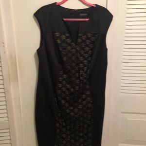 Black cocktail dress with front  glitter overlay